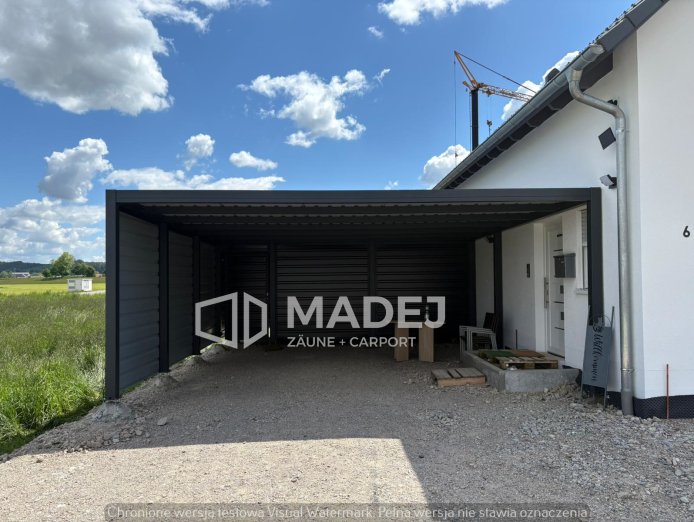 Double carport with storage room made of aluminum 6m x 9m whit Led