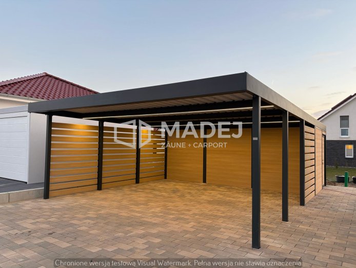 Double carport with storage room 6m x 7.5m made to measure (m2)