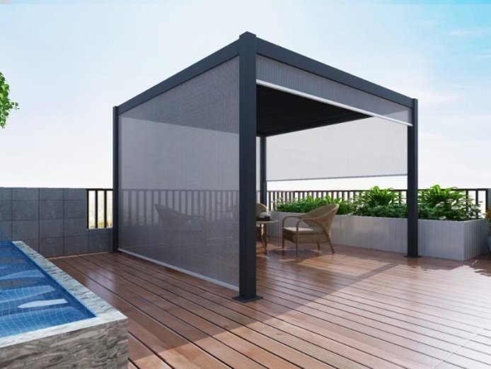 Drop shutter for pergola 4m