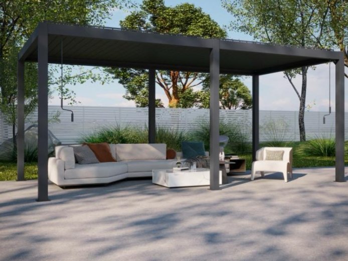 Aluminum pergolas with manual operation 4m x 6m
