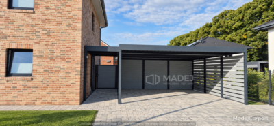 Carport mit Abstellraum Selmsdorf: Doppelcarport nach Maß mit LED